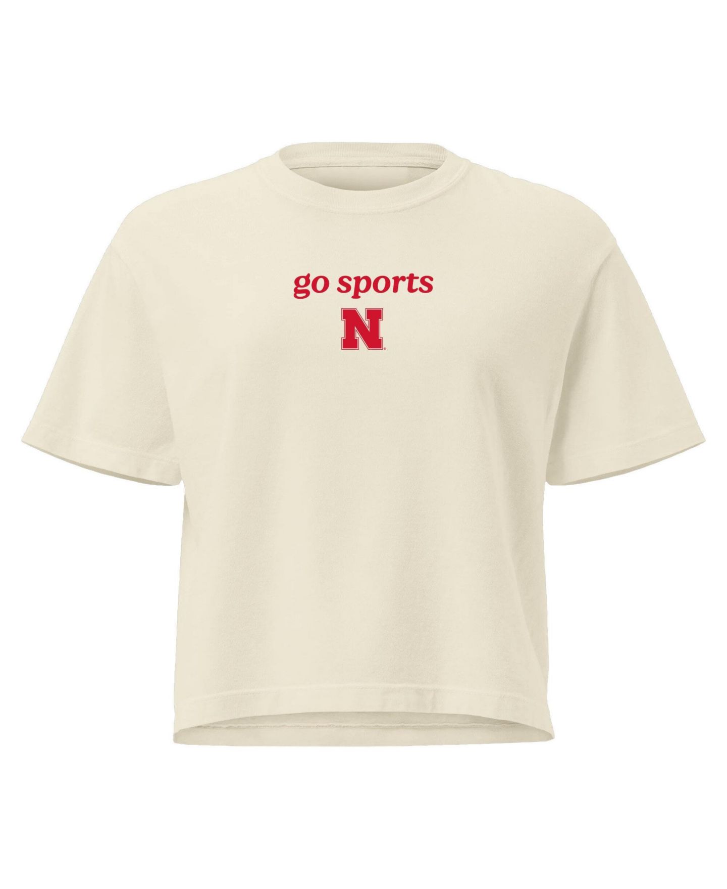 Женская футболка Image One Comfort Colors Cream Nebraska Huskers Go Sports Cropped — фото 2