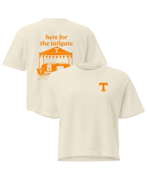 Женская футболка Comfort Colors Cream Tennessee Volunteers Here For The Tailgate Cropped
