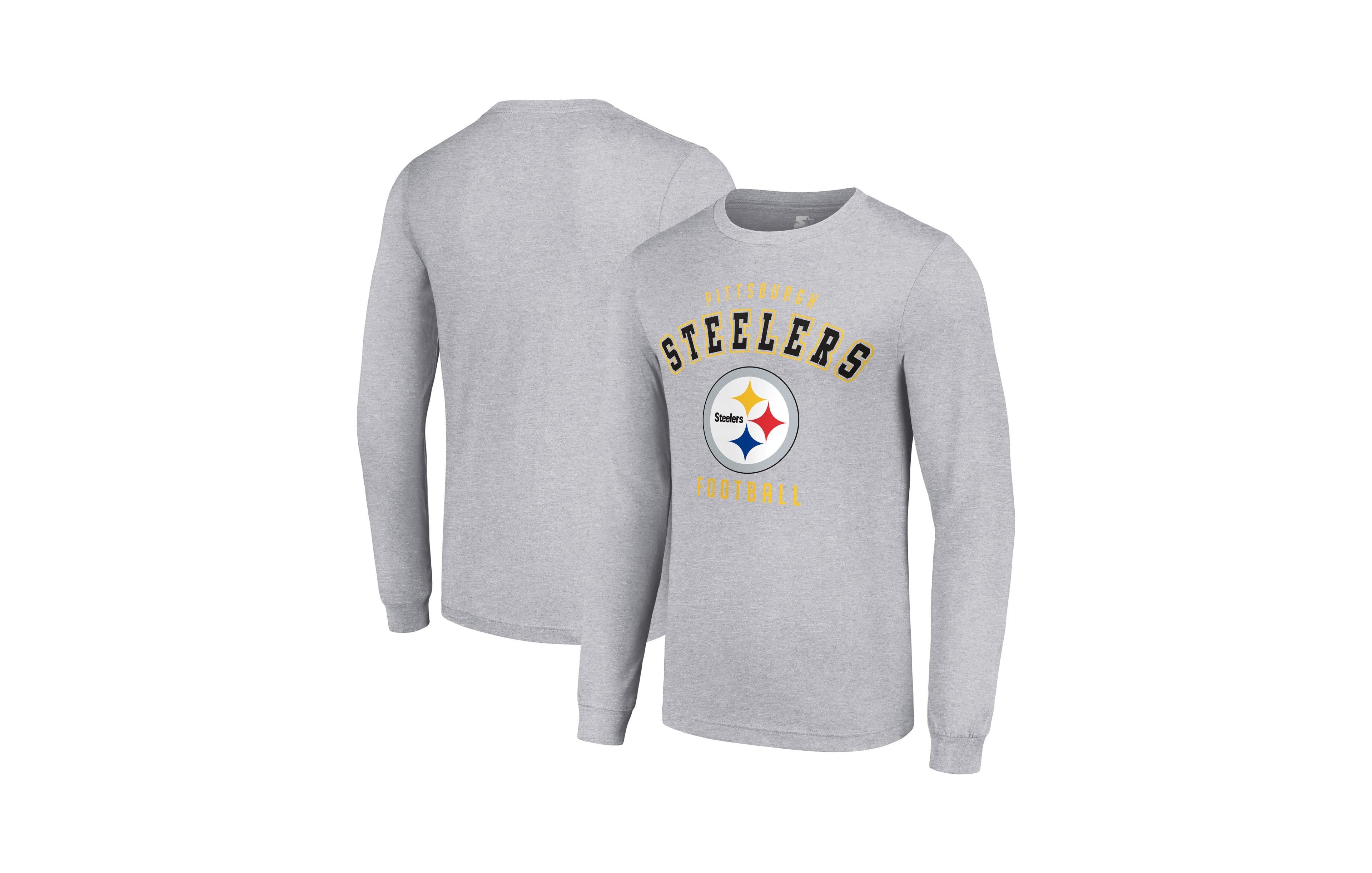 Starter Men's Heather Gray Pittsburgh Steelers Long-Sleeve T-Shirt