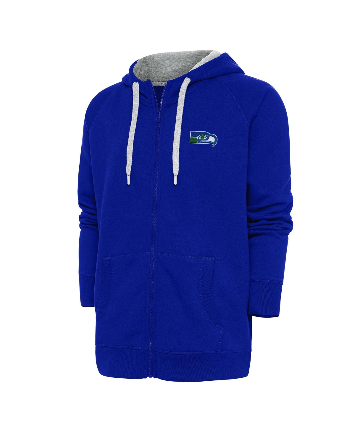 Antigua Men's Royal Seattle Seahawks Throwback Logo Victory Full-Zip Hoodie - Royal