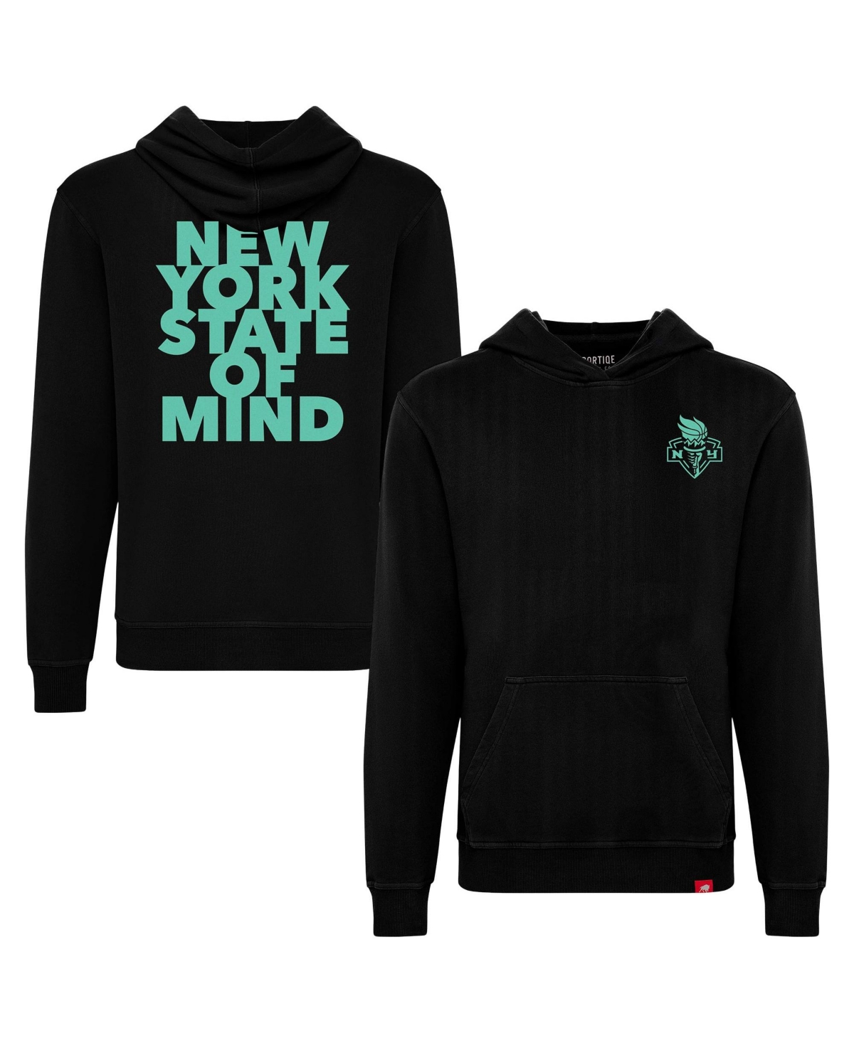 Sportiqe Men's and Women's Black New York Liberty Ny State of Mind Drake Pullover Hoodie - Black