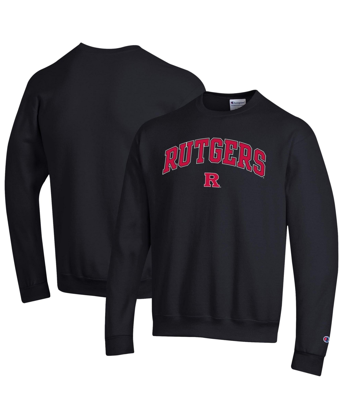 Champion Men's Champion Black Rutgers Scarlet Knights Arch Over Logo Pullover Sweatshirt - Black