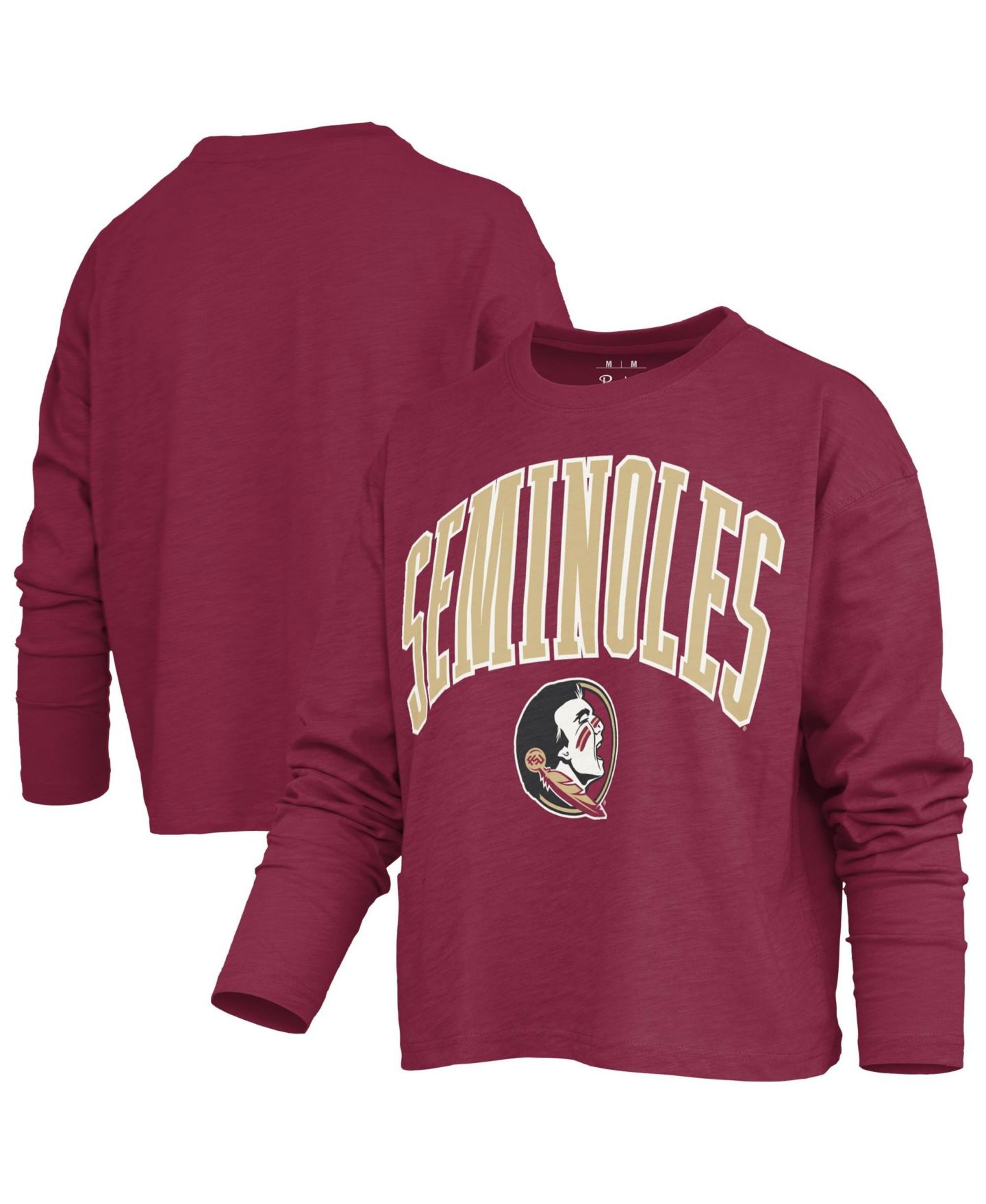 Женская футболка Pressbox Garnet Florida State Seminoles Motley Boxy Waist-Length Long-Sleeve — фото 1