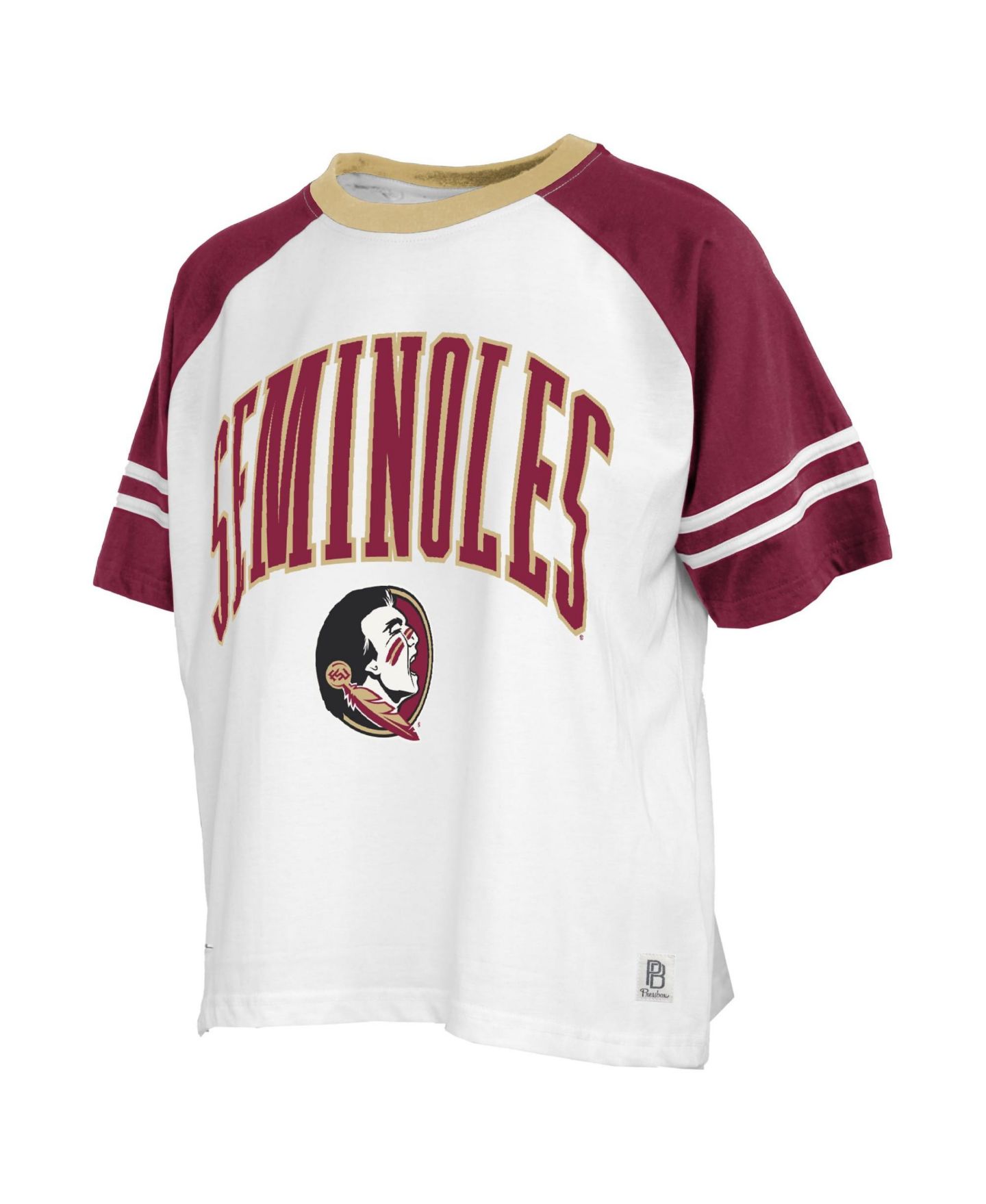 Женская футболка Pressbox White Florida State Seminoles Sky Color block Slub — фото 2