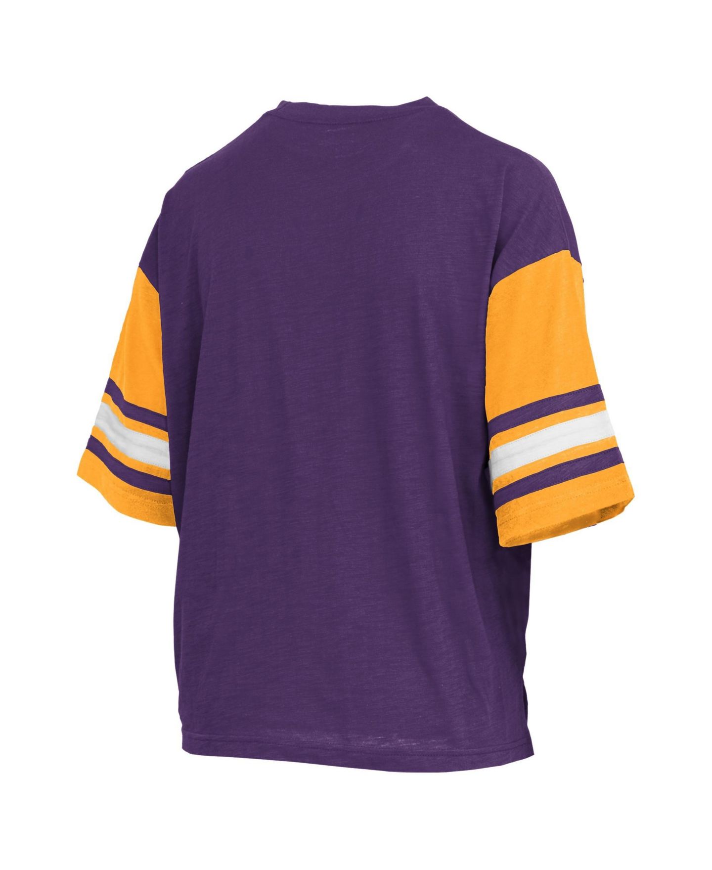 Женская футболка Pressbox Purple LSU Tigers Sunday Color block Seal Slub — фото 3