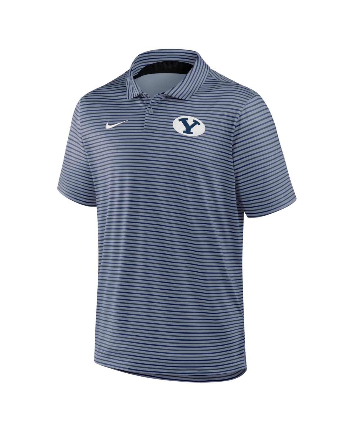 Nike Men's Navy Byu Cougars Dri-fit Tour Stripe Polo Shirt - Navy