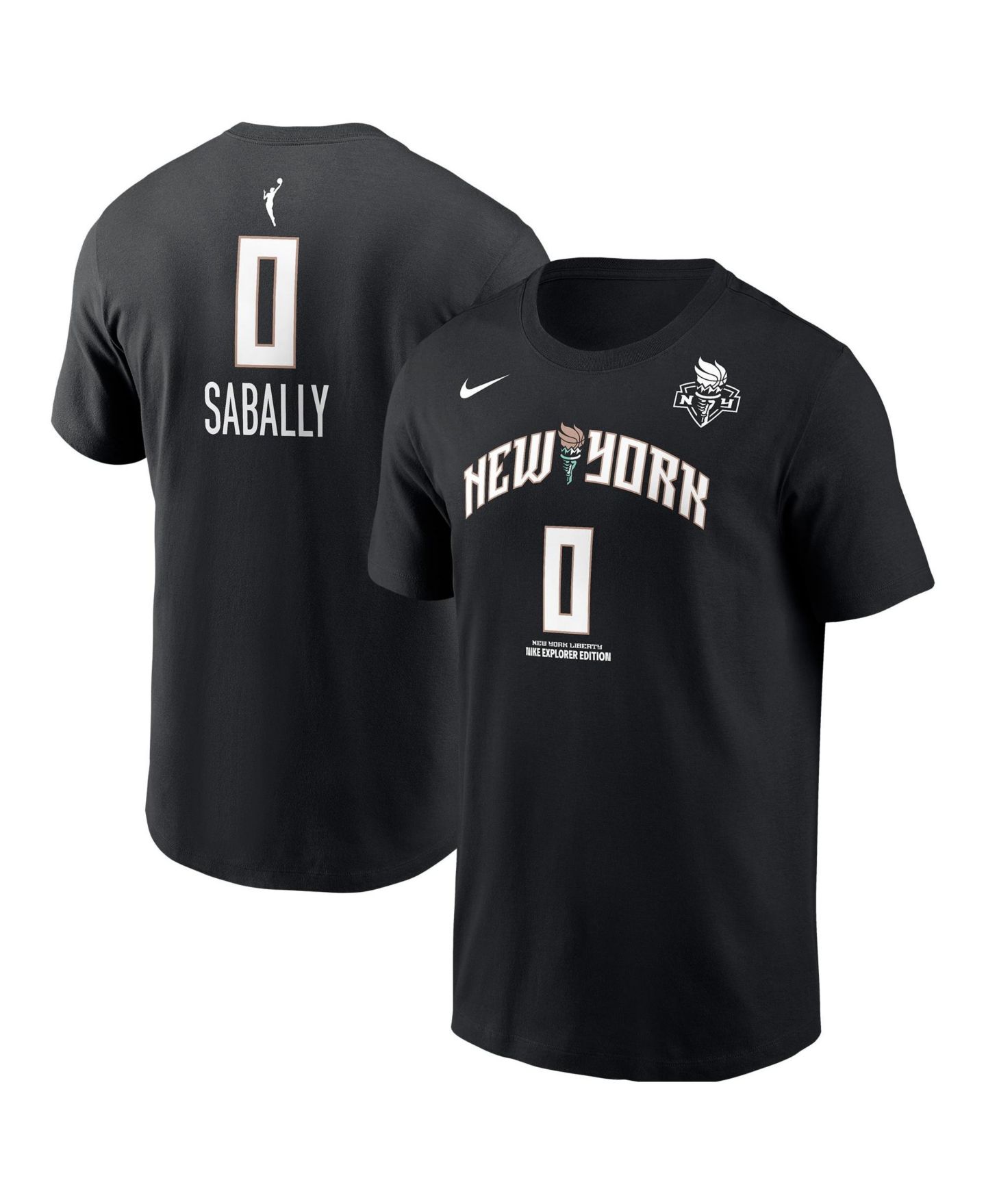 Мужская футболка Nike Satou Sabally Black New York Liberty Explorer Edition Name & Number — фото 1