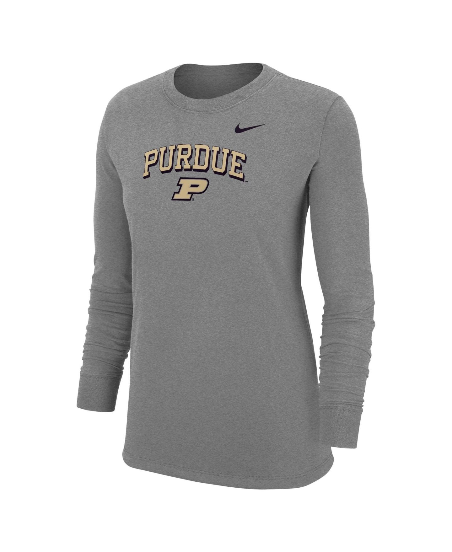 Женская футболка Nike Heather Gray Purdue Boilermakers Core Long-Sleeve — фото 2