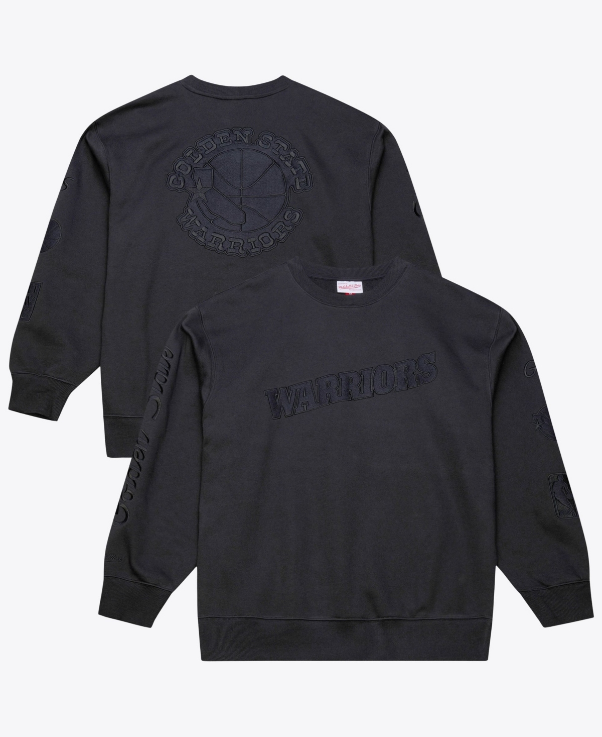 Mitchell & Ness Men's Mitchell Ness Black Golden State Warriors Phantom Fleece Sweatshirt - Black