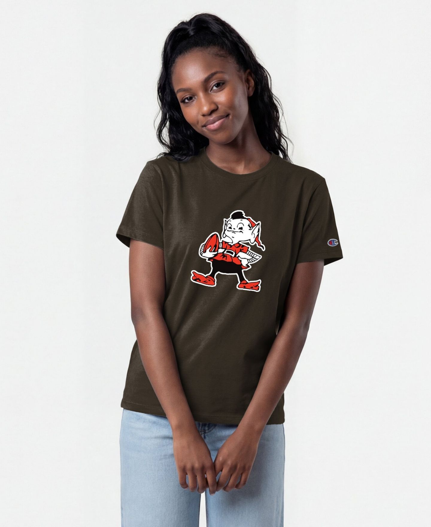 Женская футболка Champion Brown Cleveland Browns Logo — фото 1