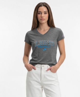 Women's Gray Detroit Lions Triumph Tri-Blend V-Neck T-Shirt