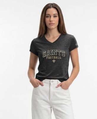 Women's Black New Orleans Saints Triumph Tri-Blend V-Neck T-Shirt