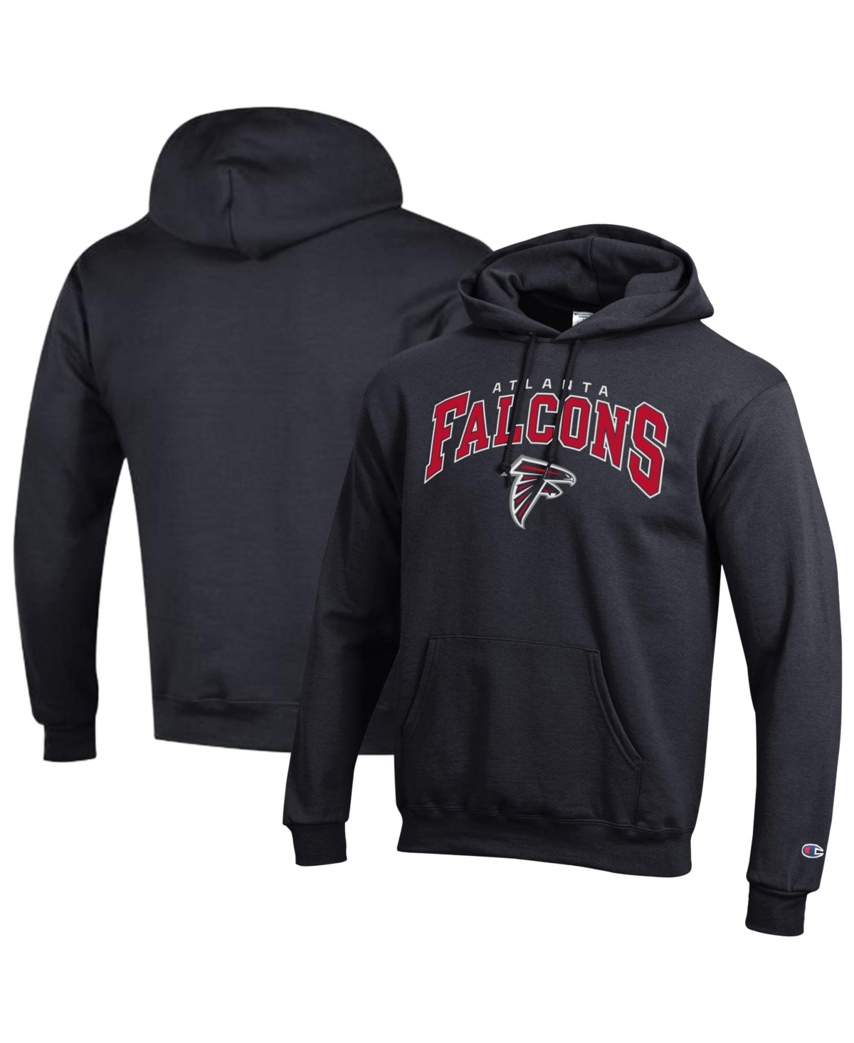 Champion Men's Black Atlanta Falcons Power blend Arch over Logo Hoodie - Black