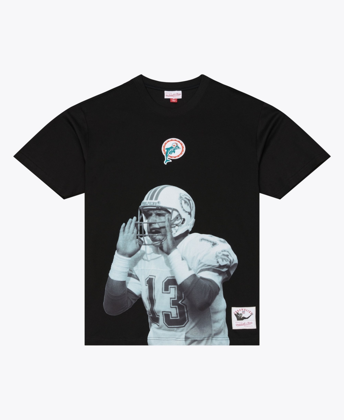 Mitchell & Ness Men's Dan Marino Black Miami Dolphins Retired Solo Player T-Shirt - Black