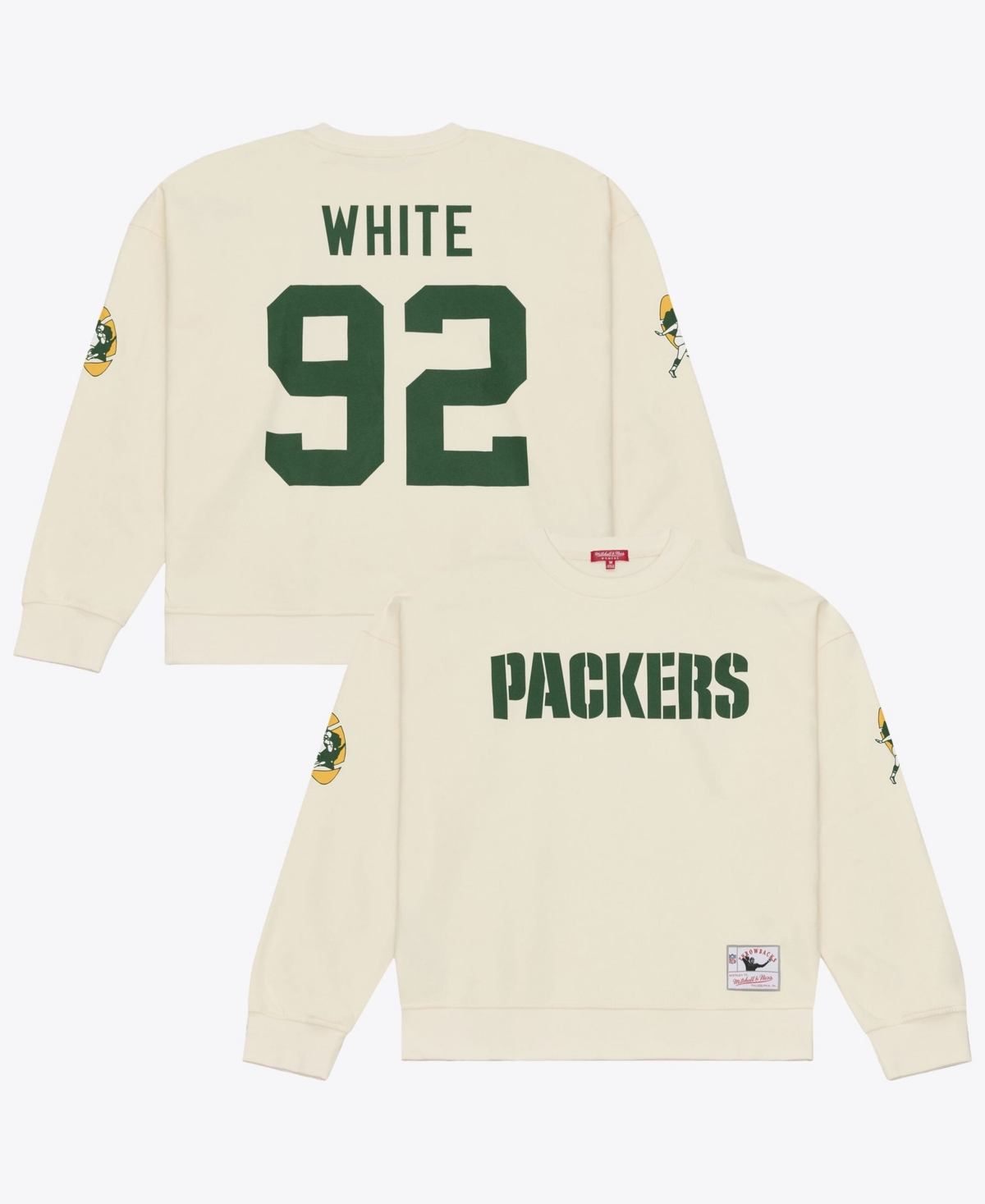 Mitchell & Ness Women's Mitchell Ness Reggie White Cream Green Bay Packers Name & Number Sweatshirt - Cream
