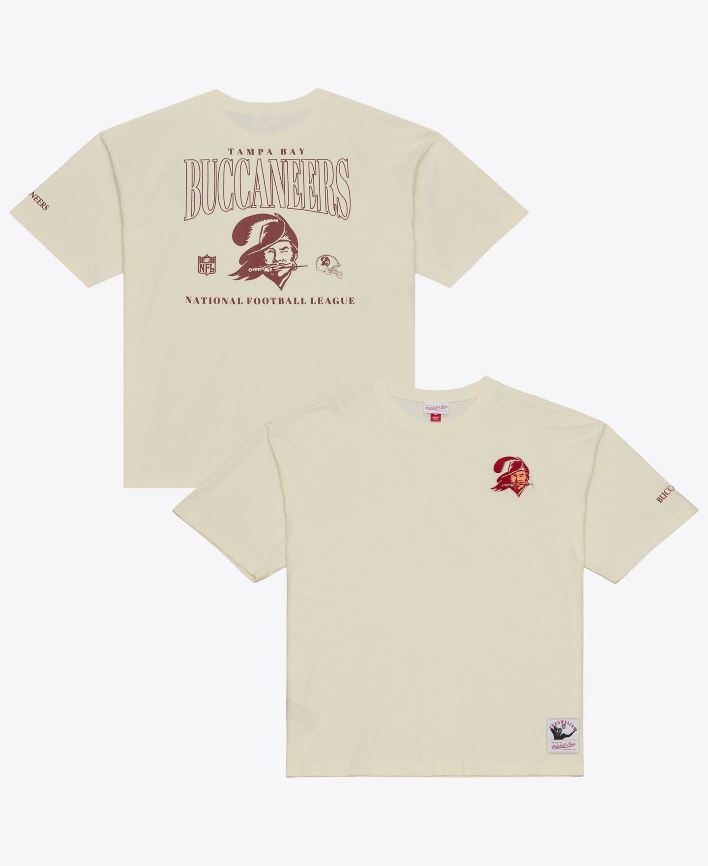 Мужская футболка Mitchell & Ness Mitchell Ness Cream Tampa Bay Buccaneers Oversized Heritage Hues — фото 1