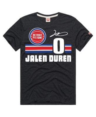 Men's and Women's Jalen Duren Charcoal Detroit Pistons Jersey Remix Tri-Blend T-Shirt