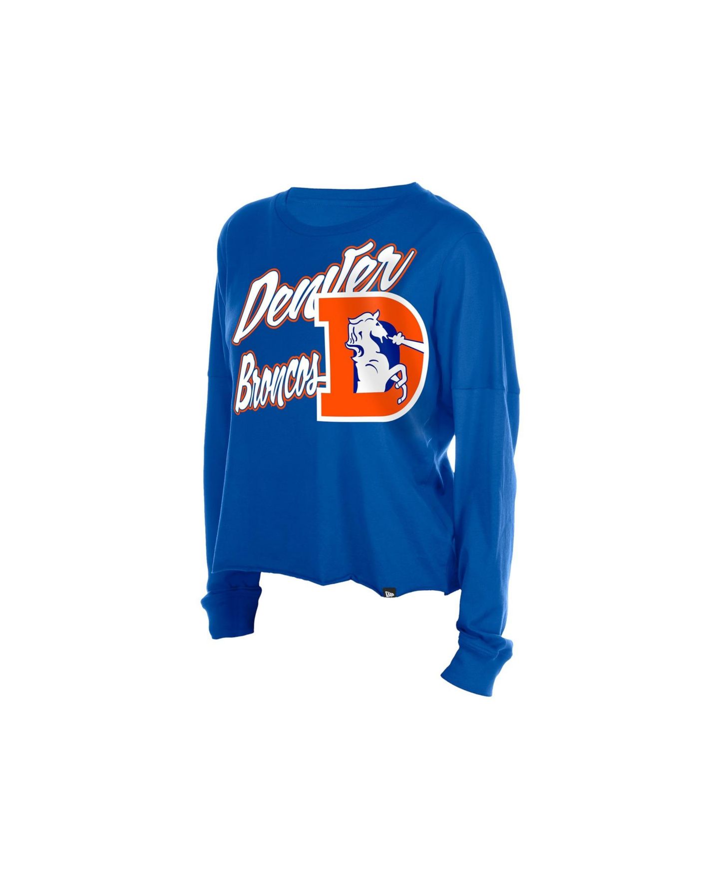 Женская футболка New Era Royal Denver Broncos Cropped Oversized Long-Sleeve — фото 3
