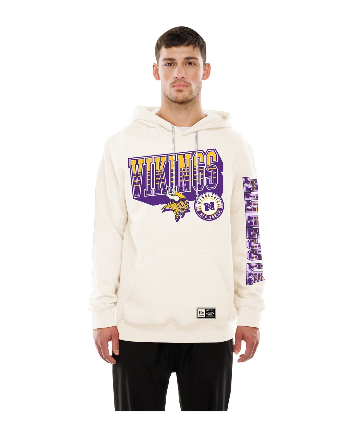 New Era Men's Cream Minnesota Vikings Dune Dust Hoodie - Cream