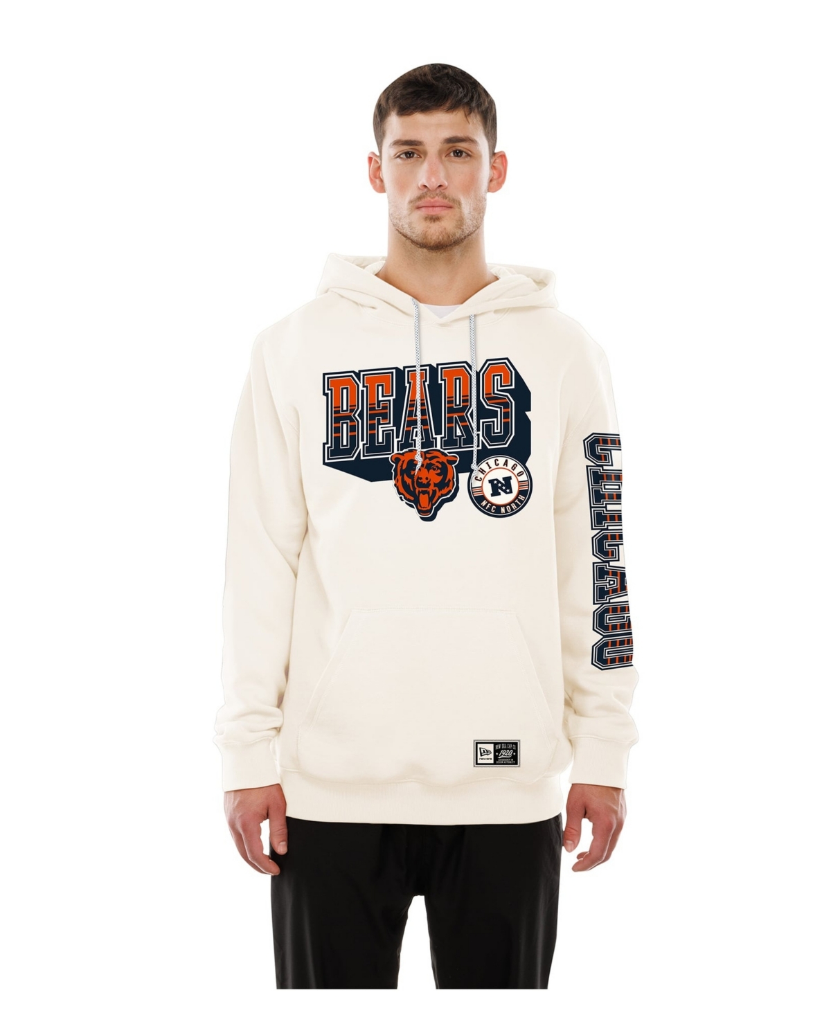 New Era Men's Cream Chicago Bears Dune Dust Hoodie - Cream