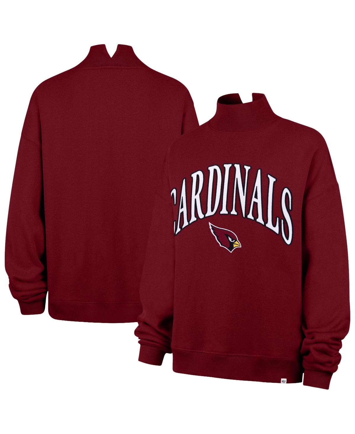 '47 Brand Women's Cardinal Arizona Cardinals Oversized Vantage Mock Neck Sweatshirt - Cardinal
