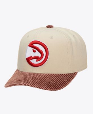 Men's Cream/Red Atlanta Hawks Washed Corduroy Pro Crown Snapback Hat