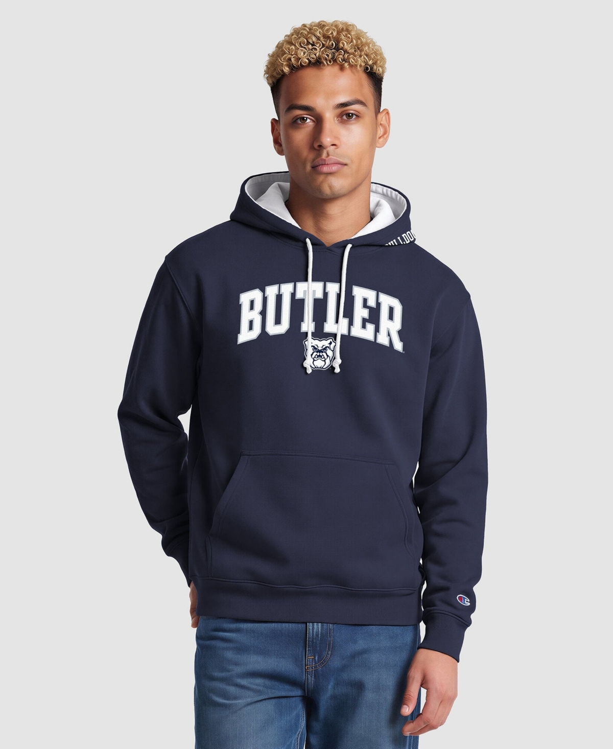 Champion Men's Navy/White Butler Bulldogs Contrast Hoodie - Navy, White
