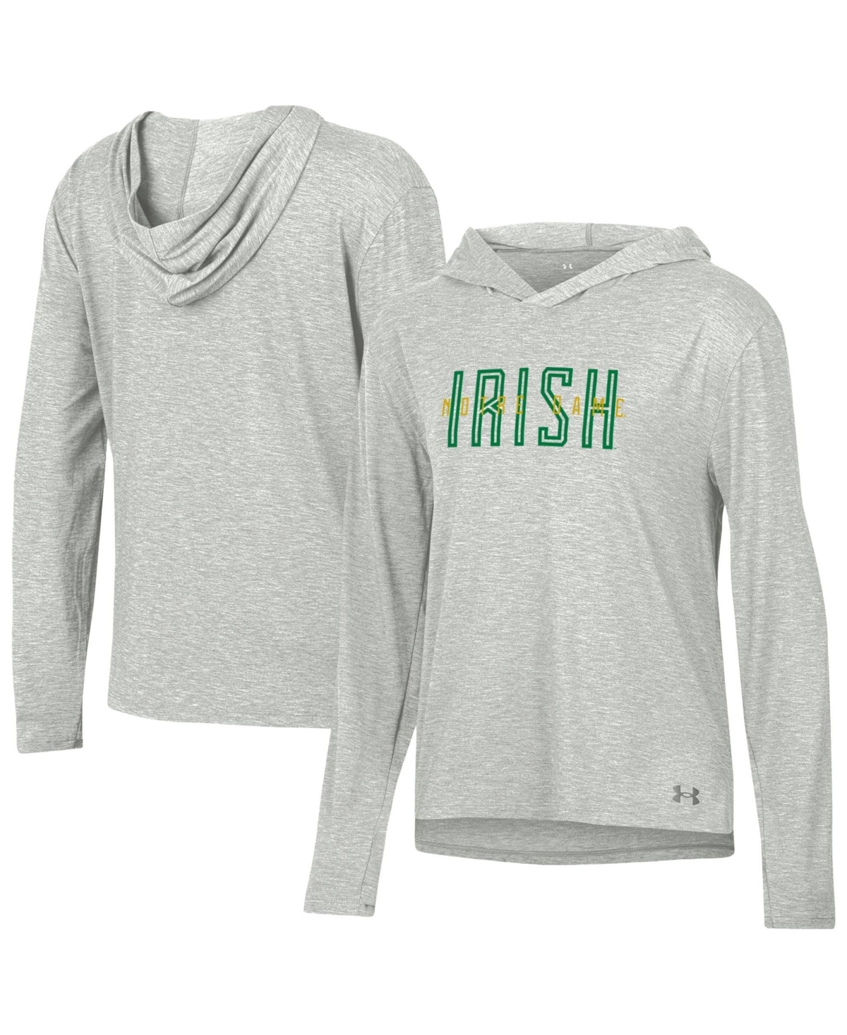 Under Armour Women's Gray Notre Dame Fighting Irish Breezy Long-Sleeve Hooded T-Shirt - Gray