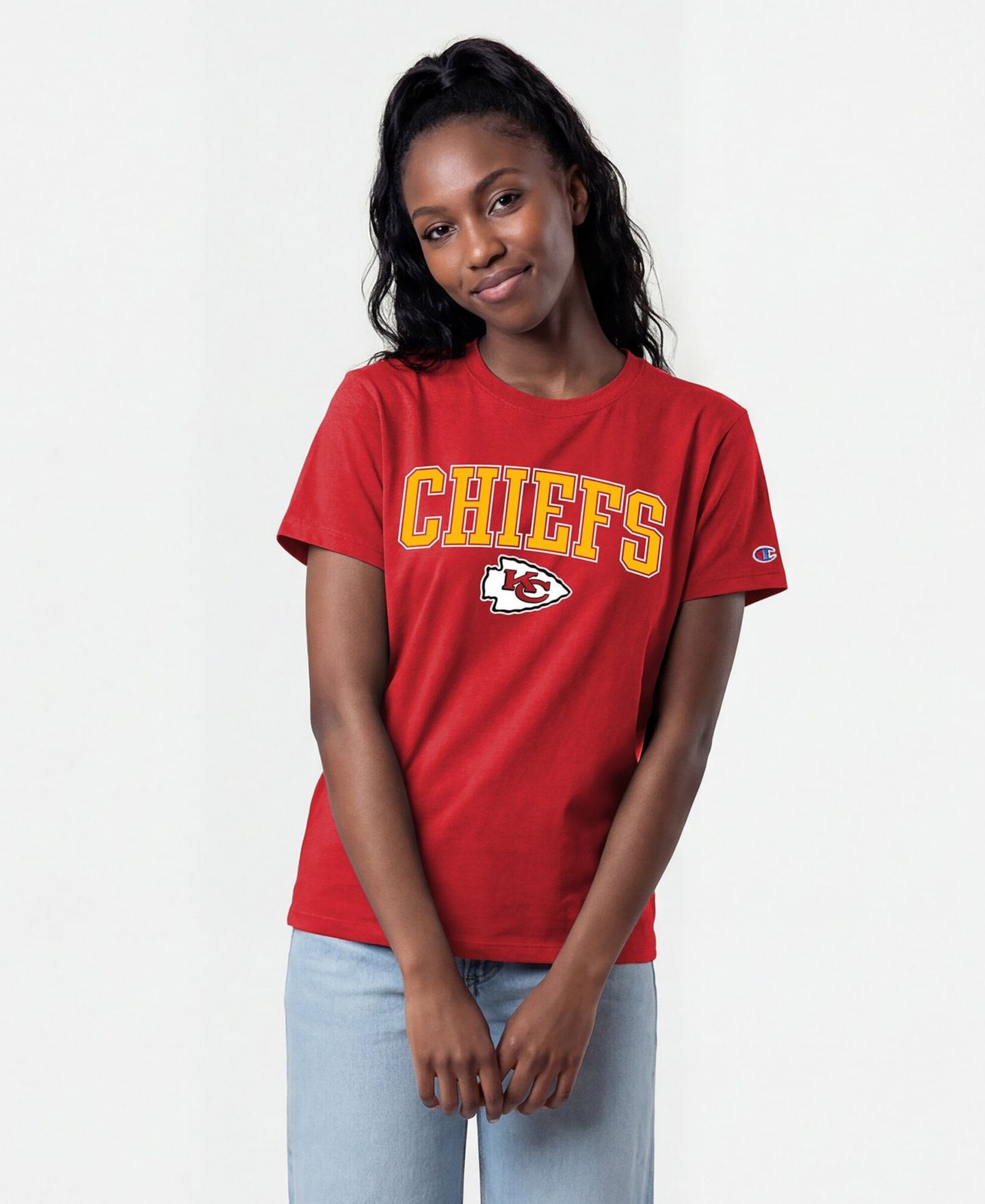 Женская футболка Champion Red Kansas City Chiefs Arched Over Logo — фото 1