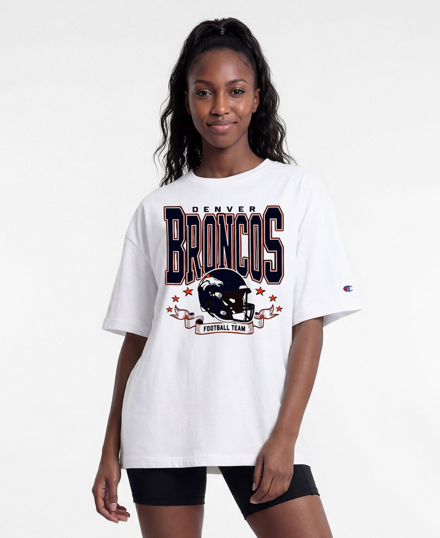Женская футболка Champion White Denver Broncos Oversized — фото 1
