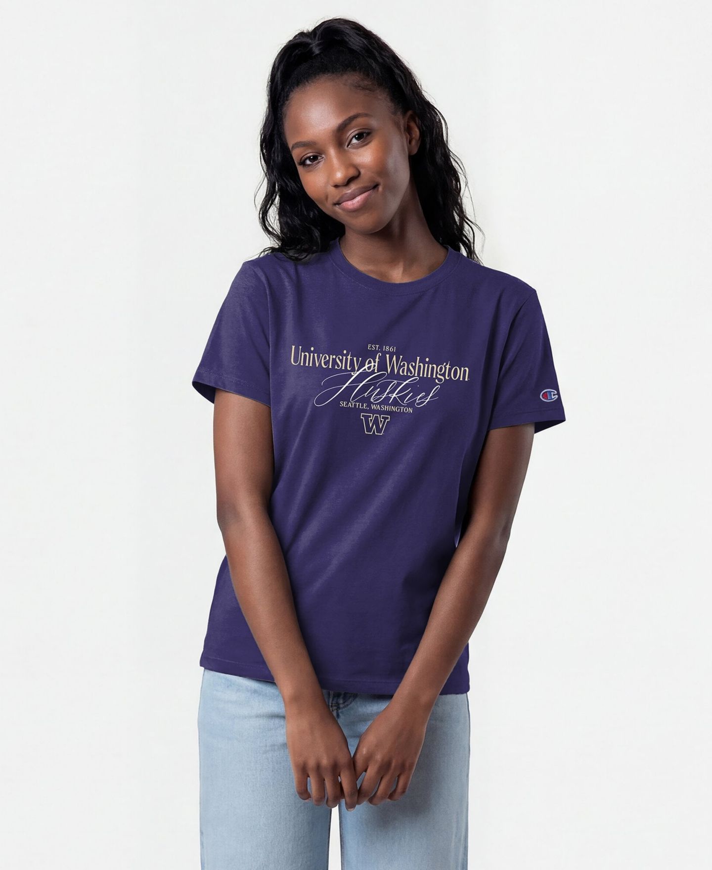 Женская футболка Champion Purple Washington Huskies Lifestyle — фото 1