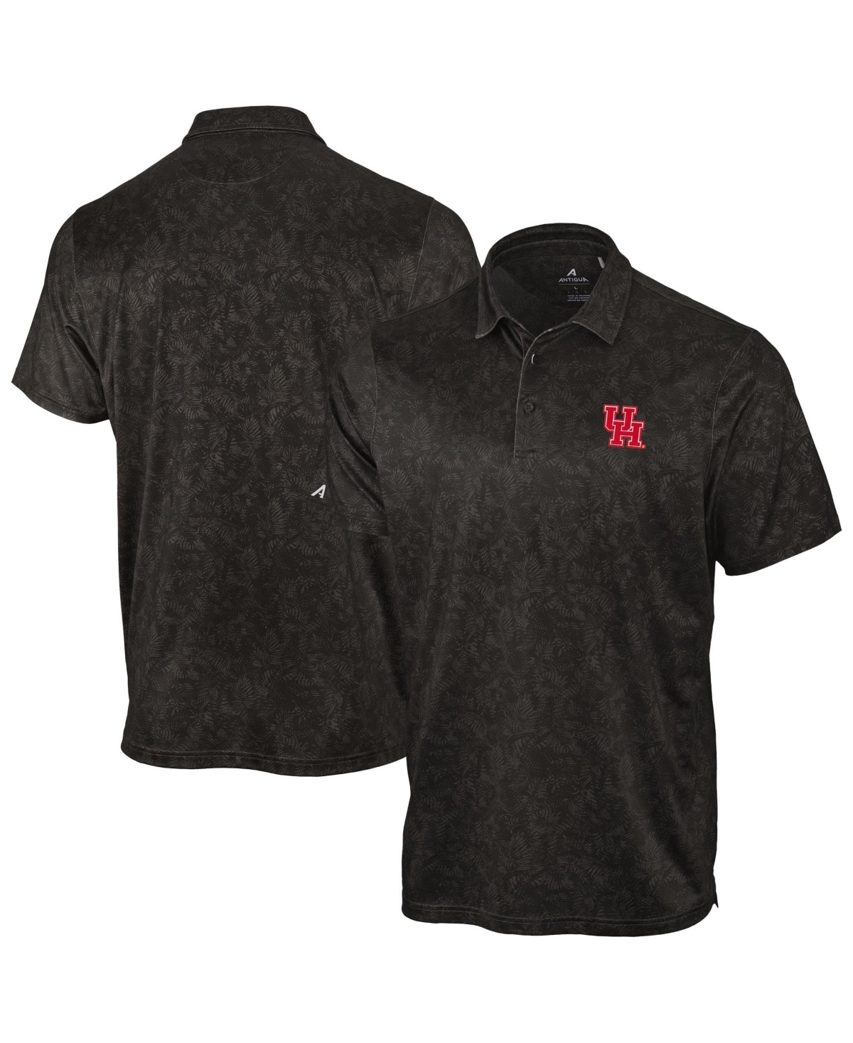 Antigua Men's Light Blue Houston Cougars Lush Polo Shirt - Black