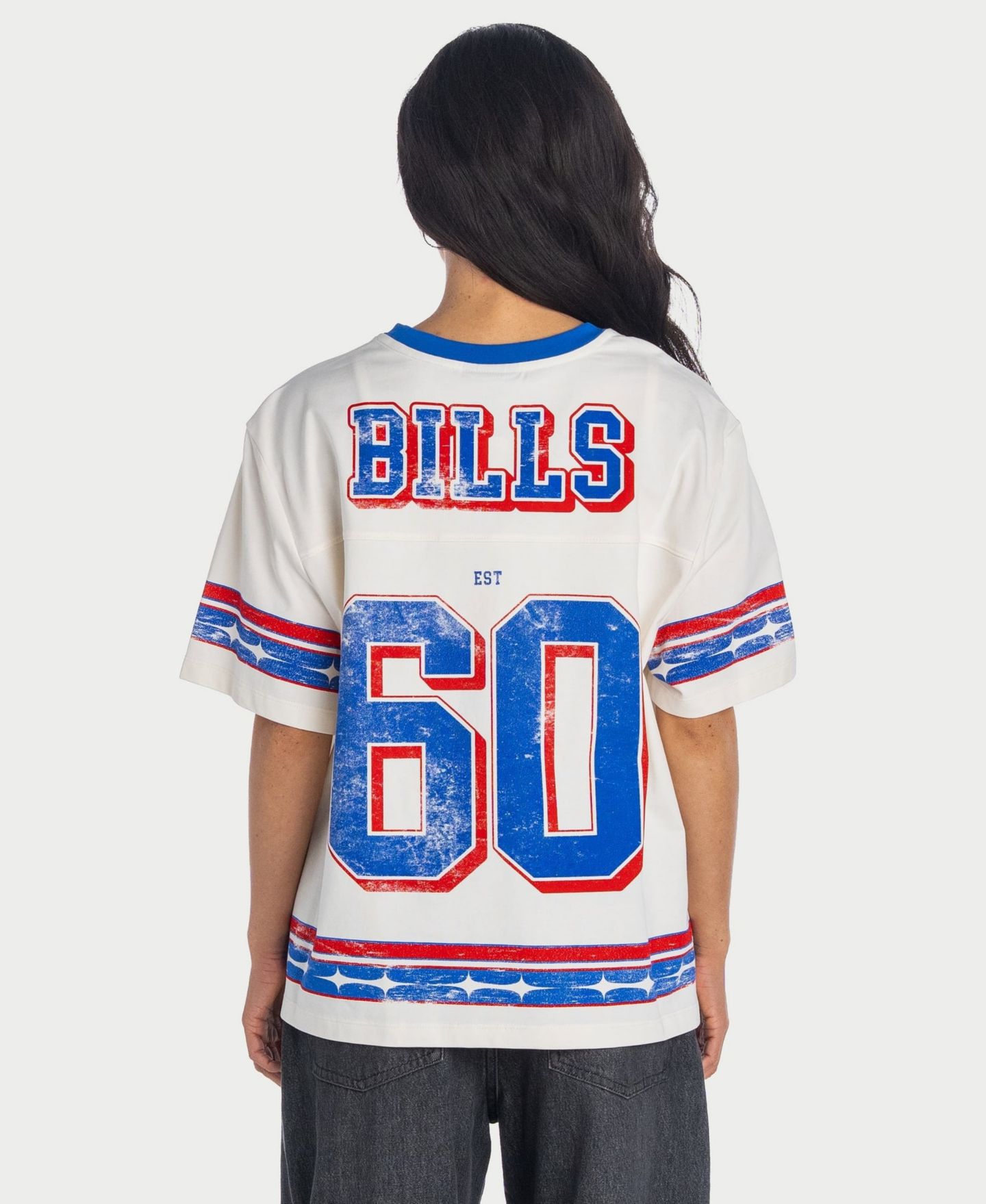 Женская футболка The Wild Collective Cream Buffalo Bills Oversized Established Boyfriend — фото 2
