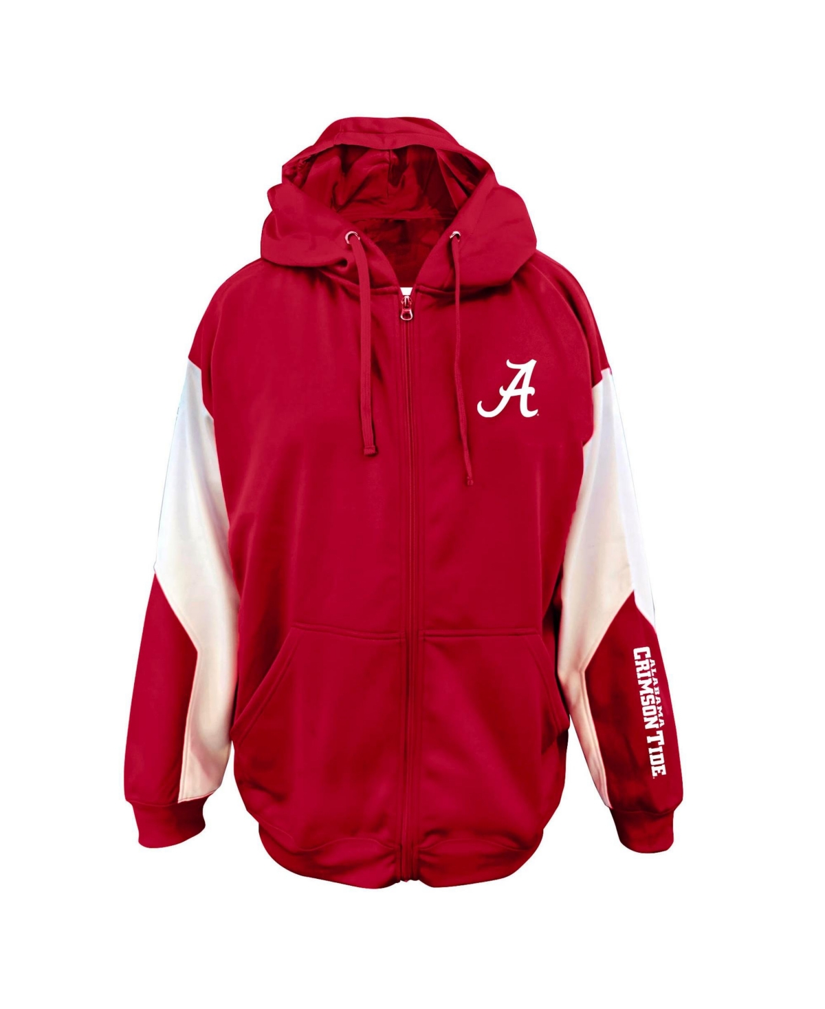 Fanatics Men's Crimson Alabama Crimson Tide Big Tall Sleeve Block Full-Zip Hoodie - Crimson, White