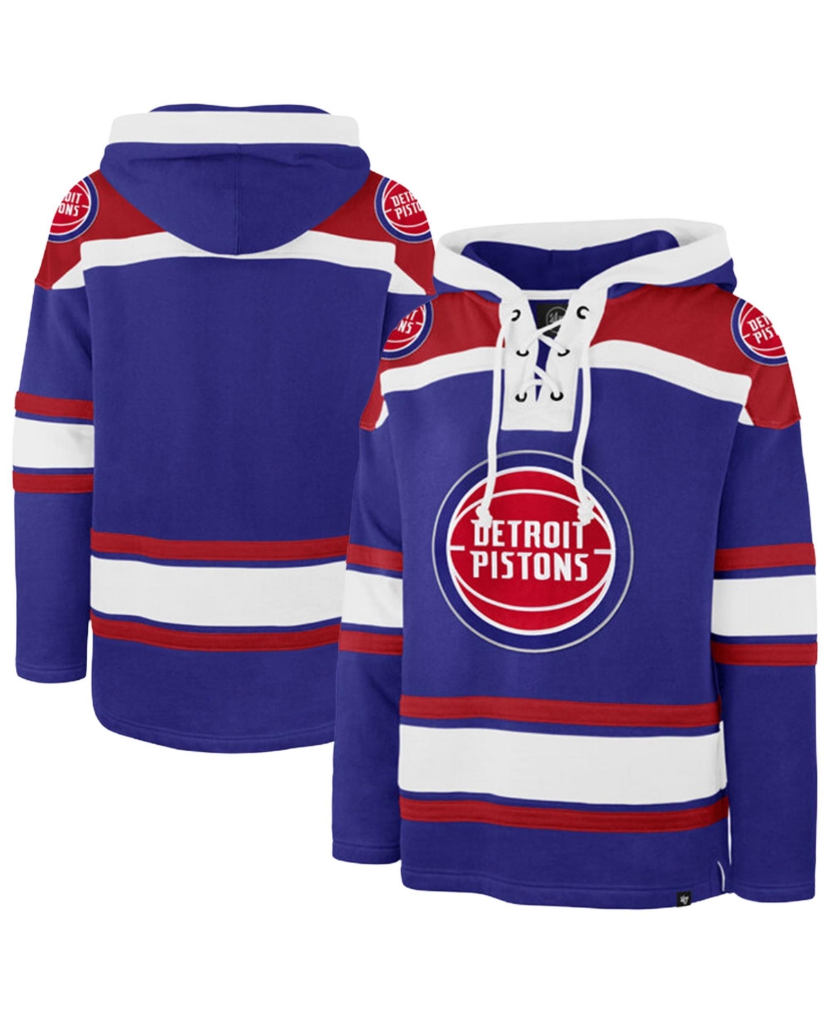 '47 Brand Men's Blue Detroit Pistons Superior Lacer Hoodie - Blue