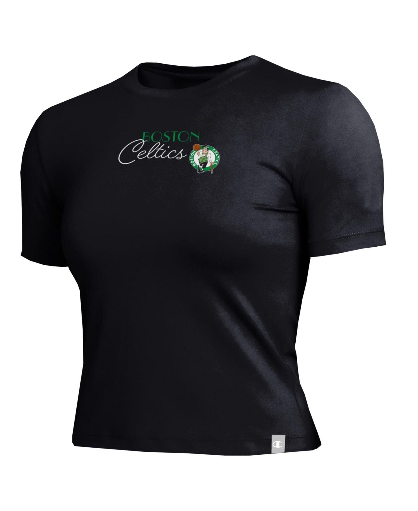 Женская футболка Champion Black Boston Celtics Soft Touch Fitted Cropped — фото 2