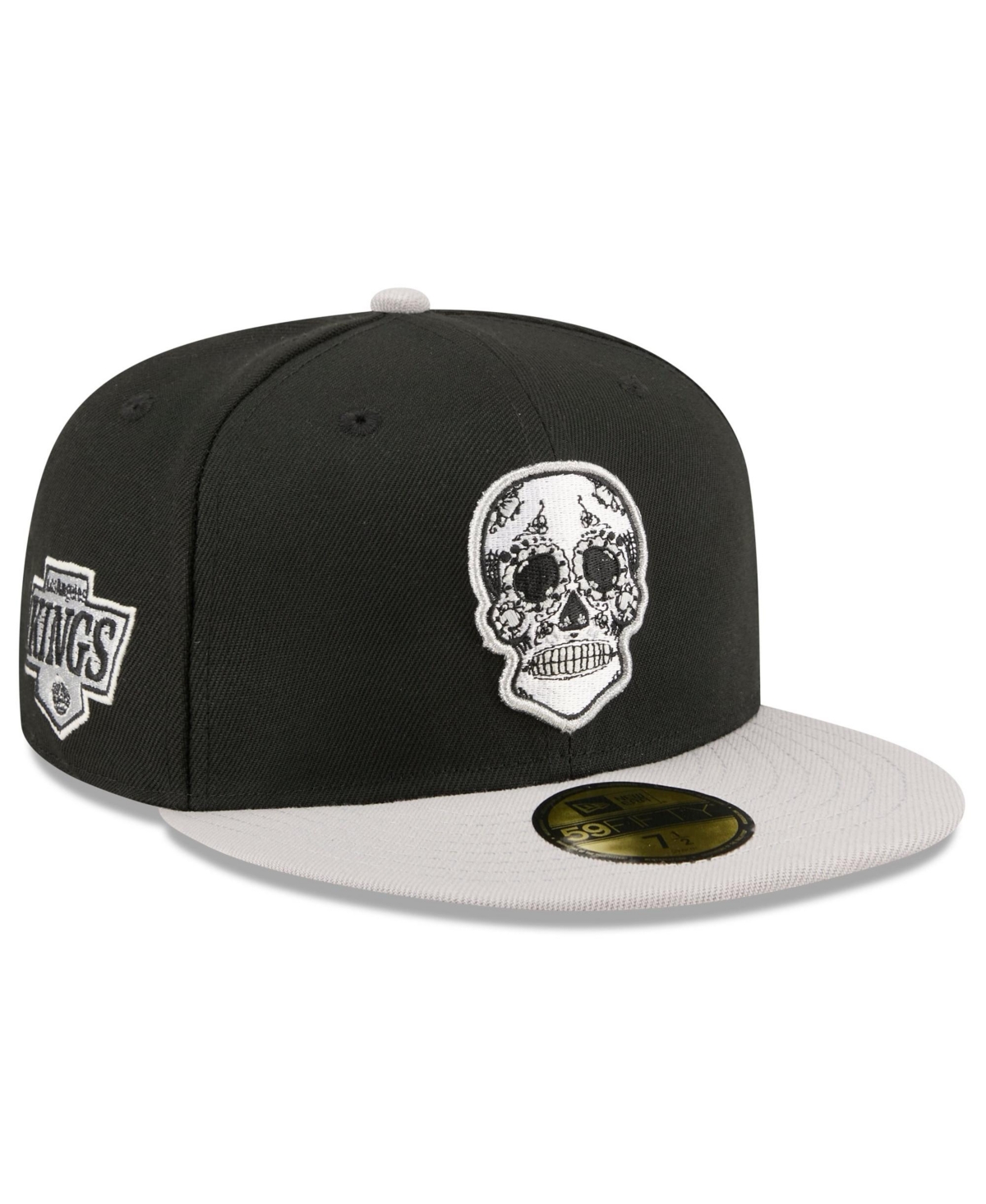 New Era Men's Black/Silver Los Angeles Kings Dia De Los Muertos 59FIFTY Fitted Hat - Black, Silver