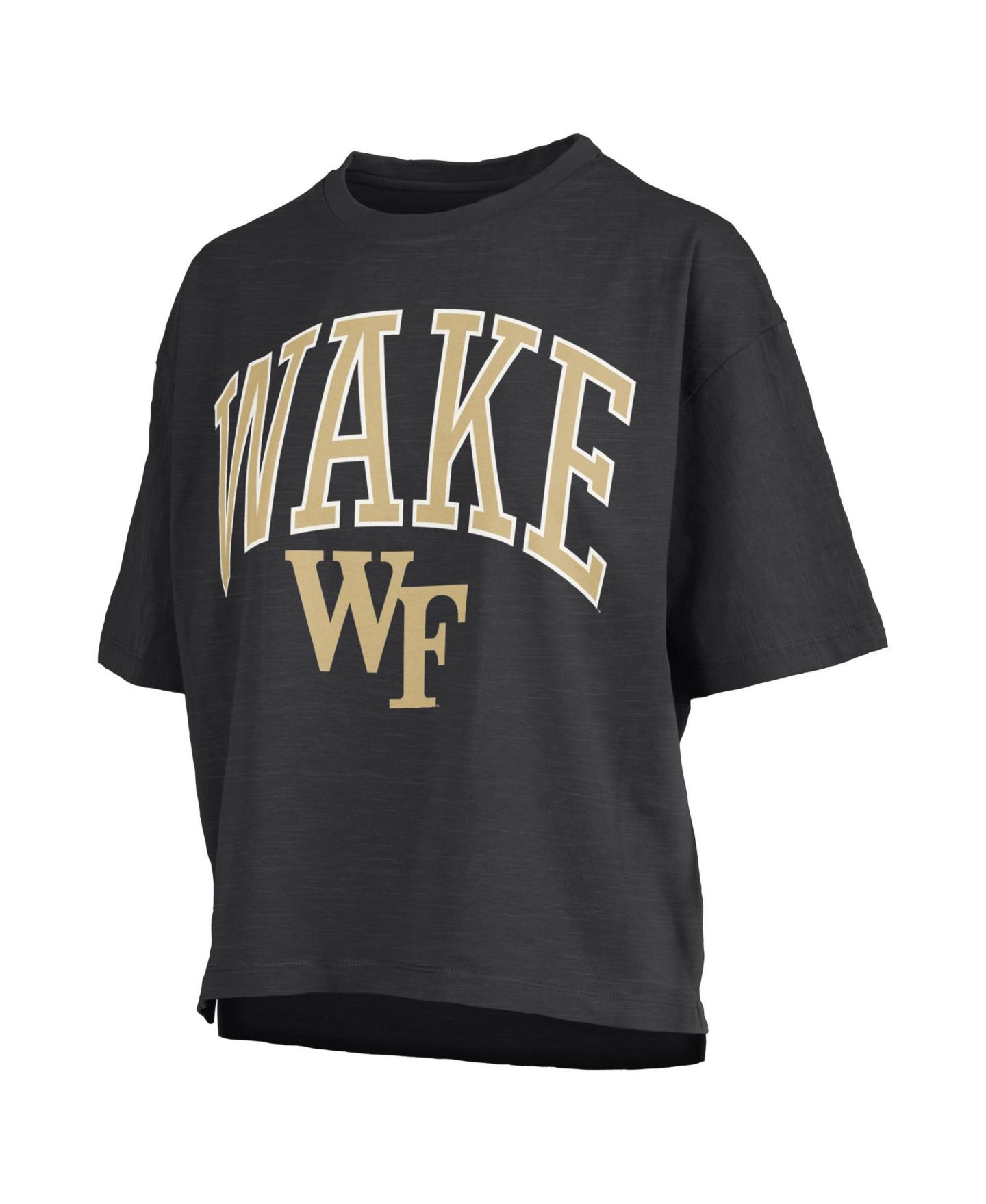 Женская футболка Pressbox Black Wake Forest Demon Deacons Oversized Nelson Arch Over Logo Slub — фото 2