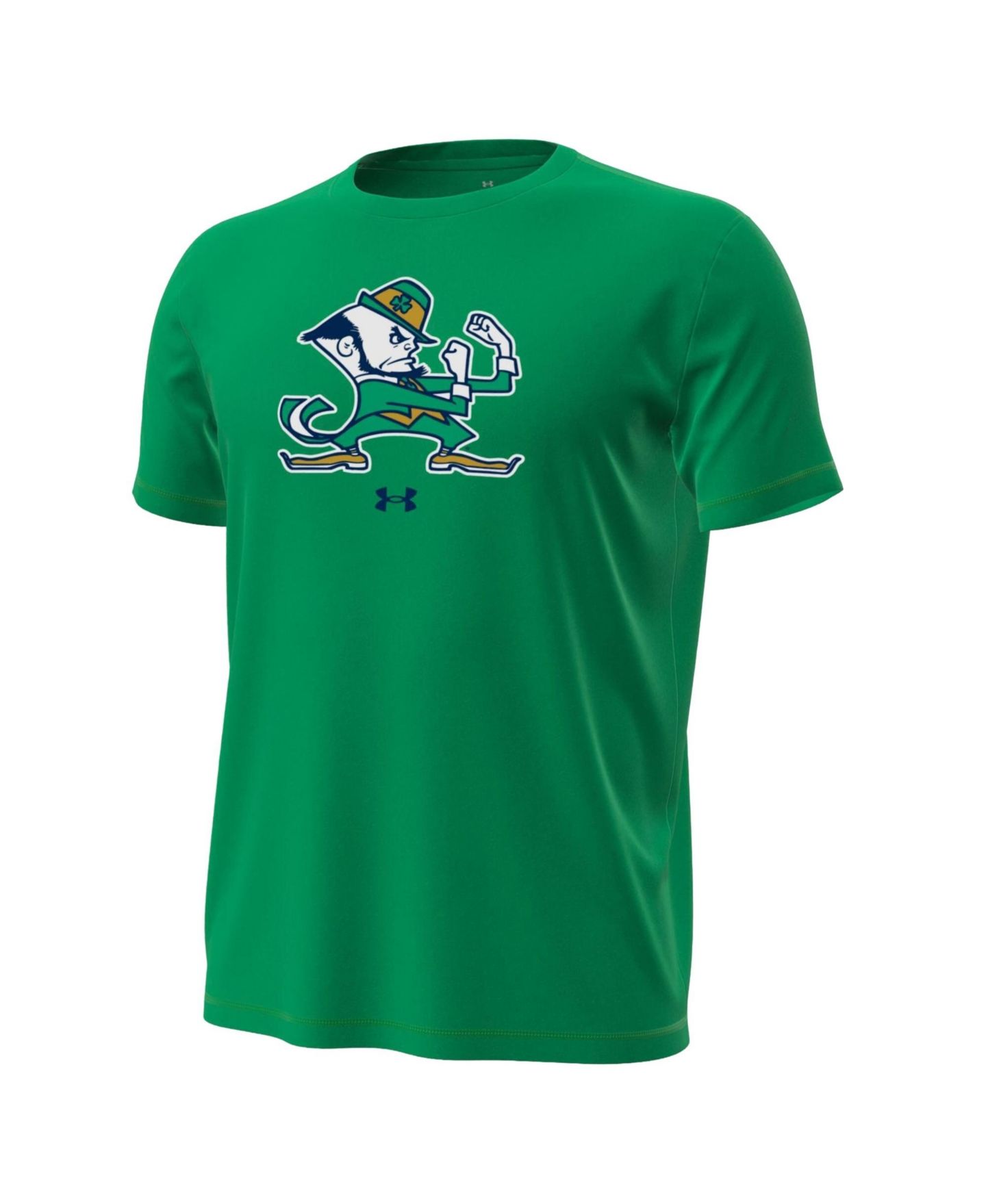 Мужская футболка Under Armour Kelly Green Notre Dame Fighting Irish Leprechaun Tech Stretch — фото 2