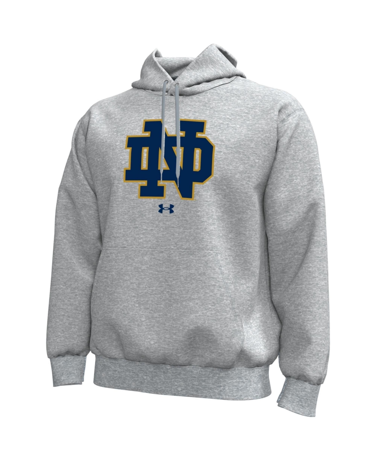 Under Armour Men's Heather Gray Notre Dame Fighting Irish Core Icon Fleece Pullover Hoodie - Heather Gray