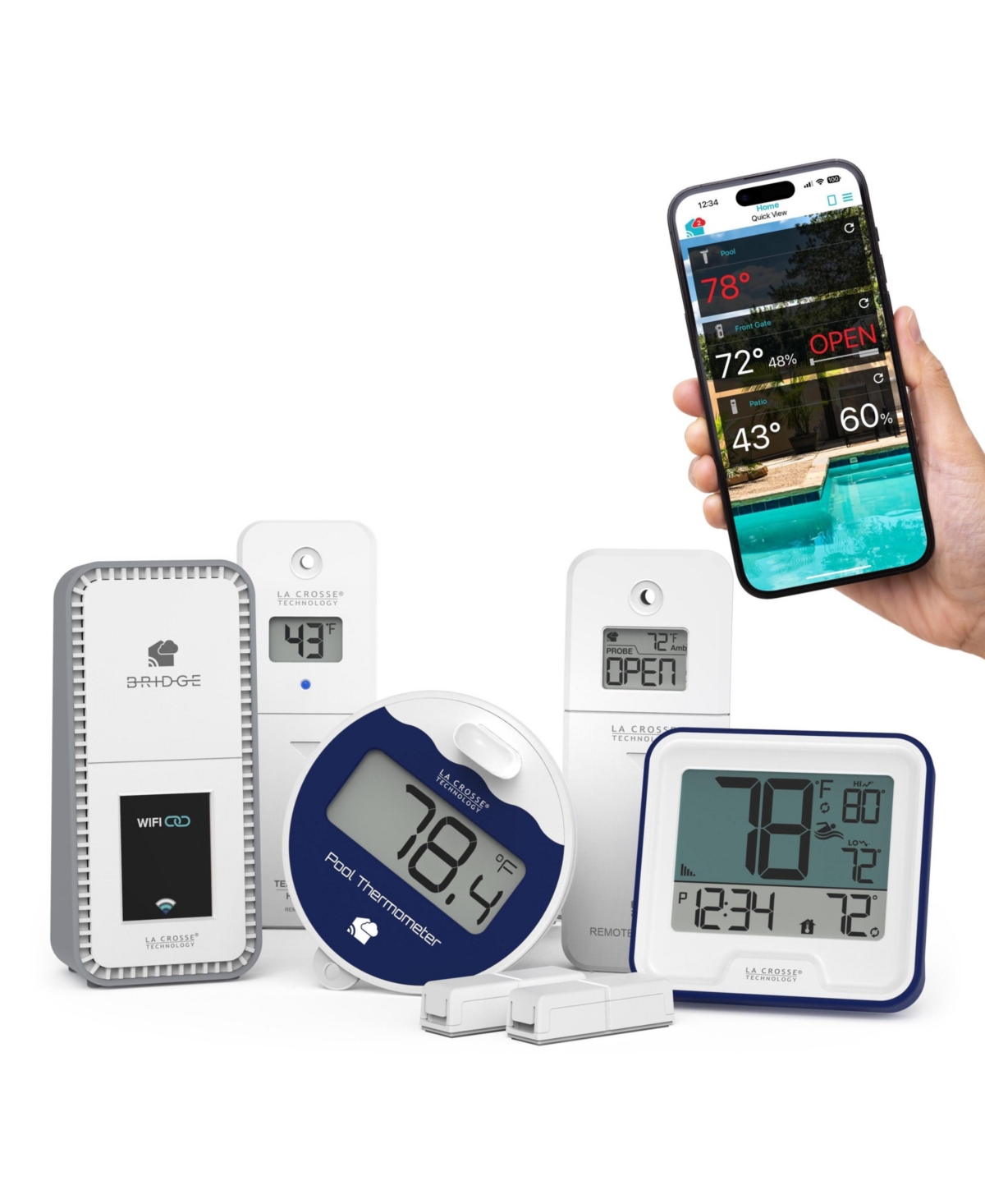 La Crosse Technology Pool Preserver Pro Wireless Wi-Fi Alert Monitoring System - White