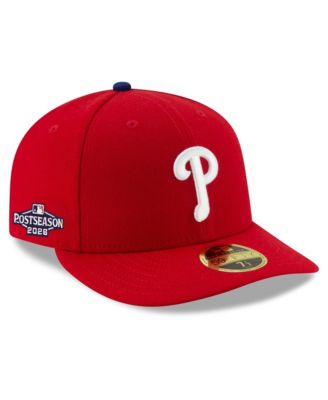 Men's Red Philadelphia Phillies 2026 MLB Postseason Side Patch Low Profile 59FIFTY Fitted Hat