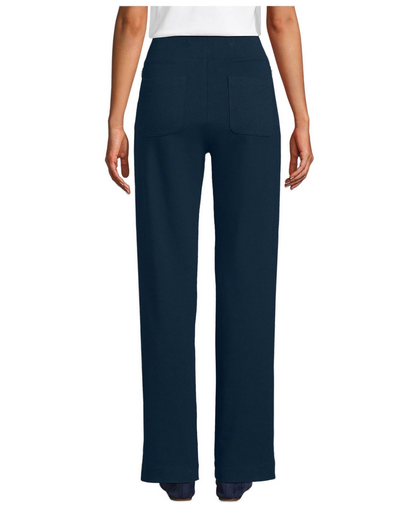 Женские брюки Lands' End Starfish Straight Pull-On, цвет: Тёмно-синий — фото 2