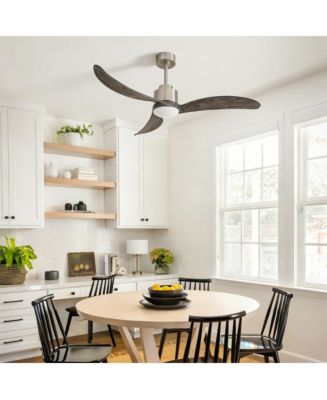 Sofucor 52-in Modern Sand Nickel Downrod Ceiling Fan with Dimmable LED ...