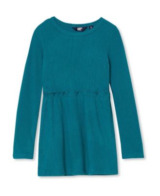Girls' 4-16 Long-Sleeve Brushed Rib-Knit Ruffle Tunic