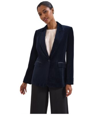 Women's Bridie Velvet Single-Button Blazer