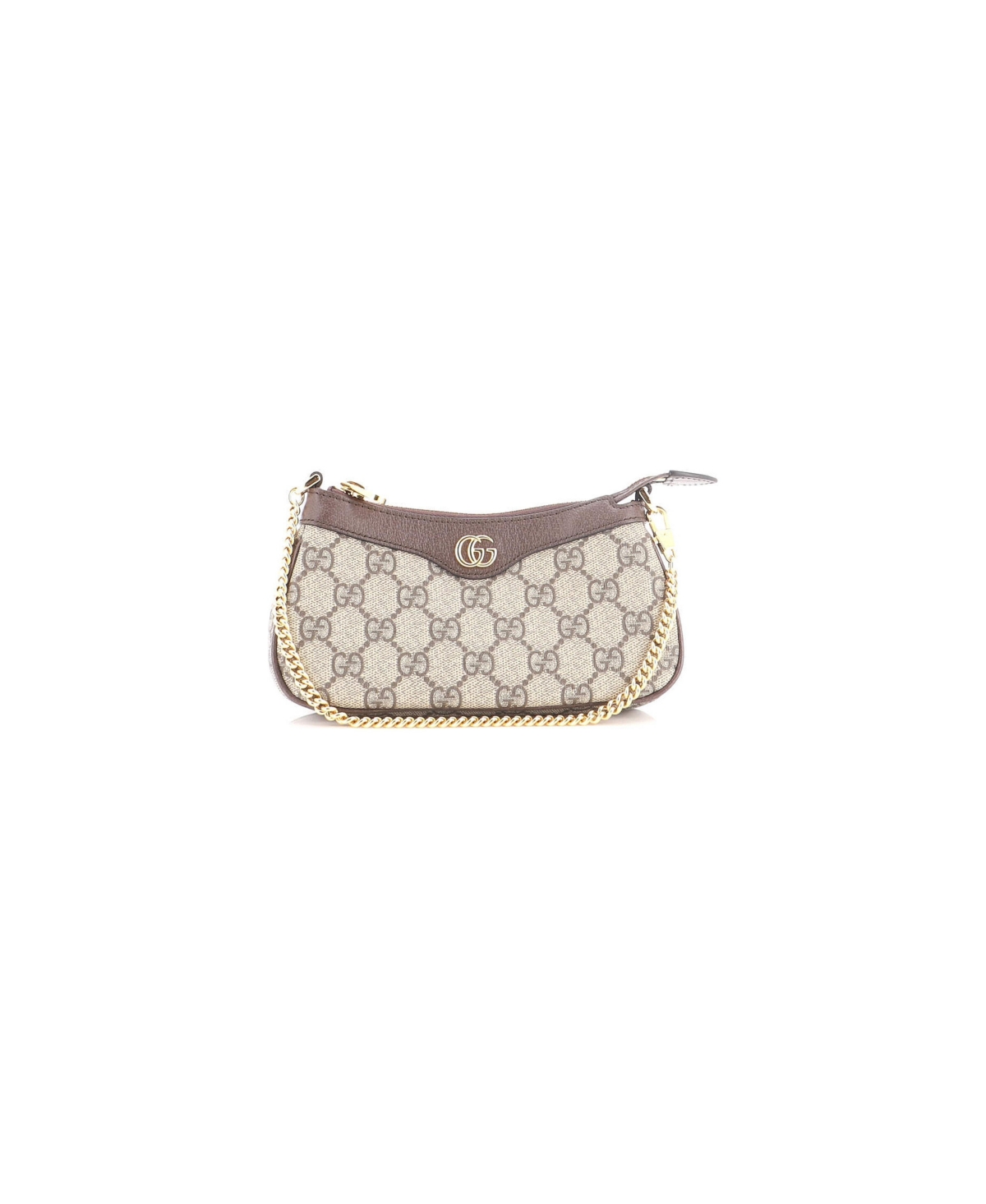 Pre-Owned Gucci Mini Ophidia Charm Shoulder Bag Gg Coated Canvas with Leather - Brown