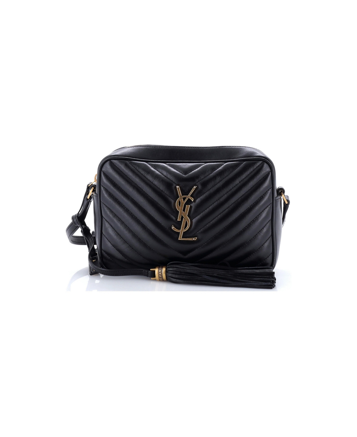 Pre-Owned Saint Laurent Small Lou Camera Bag Matelasse Chevron Leather - Black