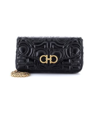 Mini Gancini Chain Wallet Gancini Quilted Leather