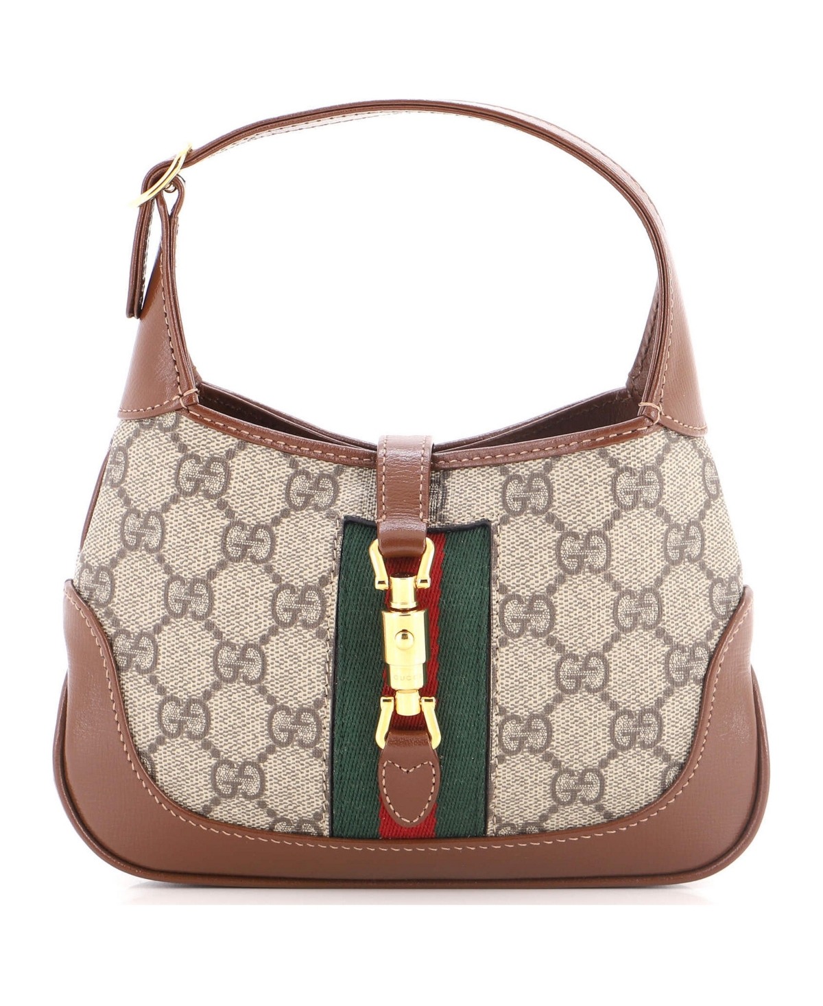 Pre-Owned Gucci Mini Jackie 1961 Hobo Gg Coated Canvas - Brown